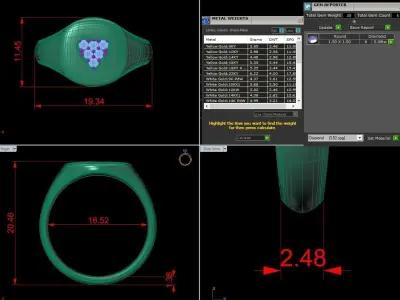 Diamond Jewelry Ring 3D print model 13