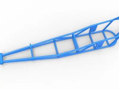 Frame of old school Front engine dragster Scale 1 to 25 3D print model