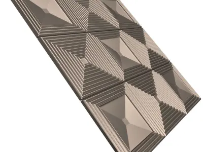 Parametric Decorative Panel 03 Chrome Low-poly 3D model