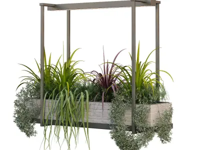 indoor metal box plant set 231 3D model