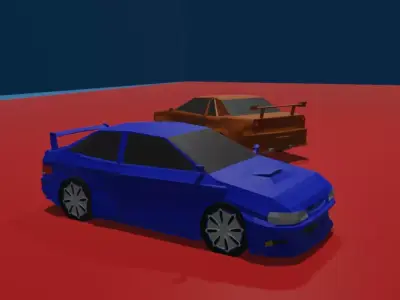 TWO LOW POLY JDM CAR Low-poly 3D model