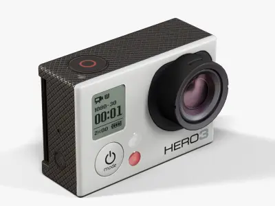 GoPro Hero3 action camera Low-poly 3D model