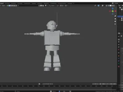 rusted robot 3d model Free low-poly 3D model