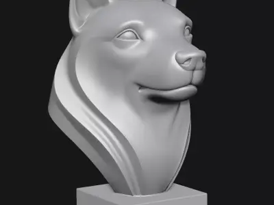 Dog sculpture 3D print model 12