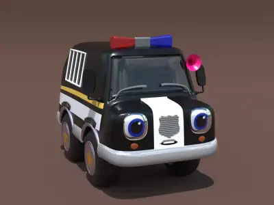 Police Car Cartoon  3D model