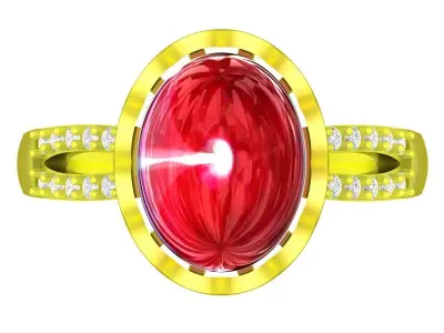 Luxury Oval Ruby Diamond Ring for Lady 3D Model A5253 3D print model