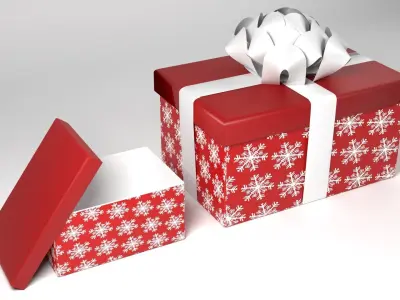 3 gift boxes  Low-poly 3D model