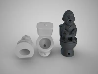 Man in Toilet Incense Burner 3D print model