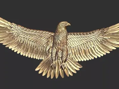 Eagle open wings - wall relief 3D print model
