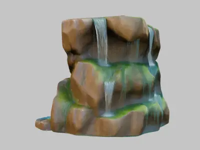 Stylized Low Poly Medieval Fountain Low-poly 3D model