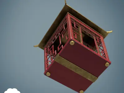 Chinese Lantern Game Ready Asset PBR Low-poly 3D model