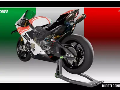 Panigale V4 2025 Tricolore Low-poly 3D model
