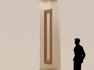 Wall With Decorations Low-poly 3D model