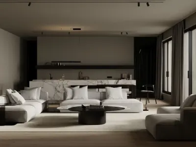 MARBLE COZY - Interior scene 3D model - 3d model 3D model