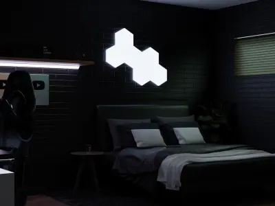 3d modern gaming room for blender 3D model