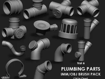 Plumbing Parts IMM Brush Pack 15 in One Vol 5 3D model