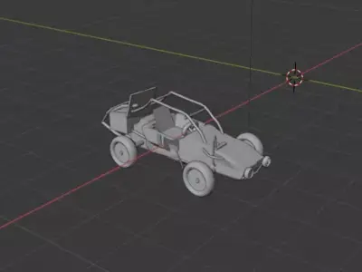 Buggy Car Low-poly 3D model