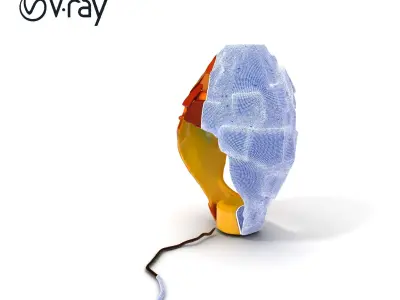 Mosaic Egg Lamp model pack for design projects Low-poly 3D model