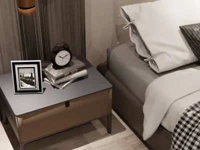 Bedroom room with bed in it 3D model