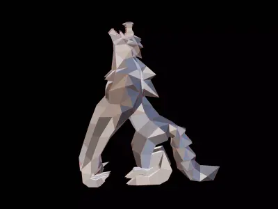 Polygonal Werewolf Low-poly 3D model
