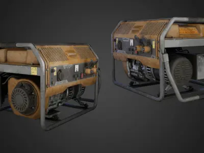 Generator and Canister  Low-poly 3D model
