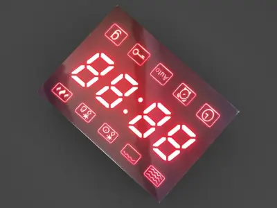 Illuminated Microwave 7 Segmented LED 3D model