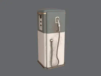 Old gas pump Low-poly 3D model