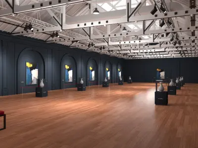 Art Gallery Exhibition Loft 3D model