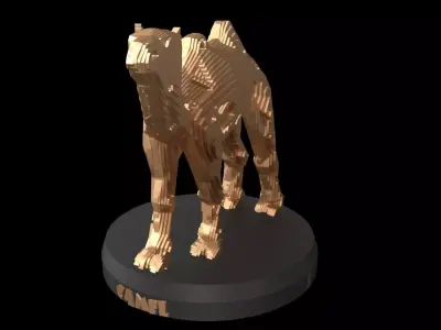Parametric V Camel Low-poly 3D model