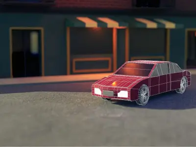 Simple Low-Poly Car Low-poly 3D model