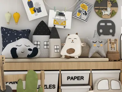 toys and furniture set  Low-poly 3D model