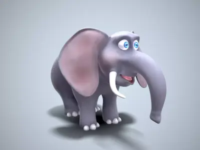 cartoon elephant Low-poly 3D model order