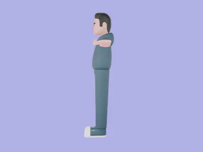Stylized 3D Male Coach Character - Cartoon Fitness Trainer Model 3D model