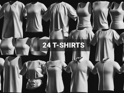 Basemesh T-shirt Collection 3D model