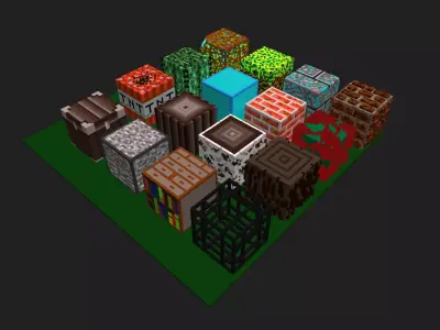 Cube voxel Free low-poly 3D model