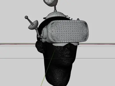2D VR Headset Free low-poly 3D model