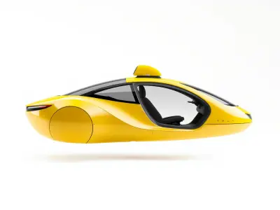 Futuristic Flying Taxi Concept Car Model Low-poly 3D model