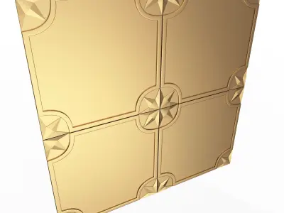 Carved Tile 02 Low-poly 3D model