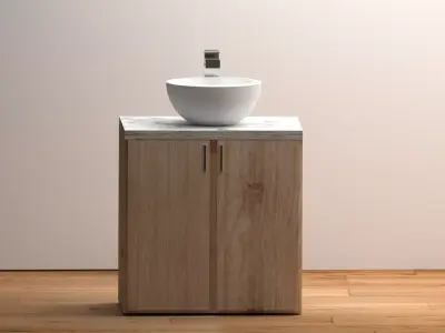 Modern Bathroom Vanity Sink Cabinet Free 3D model