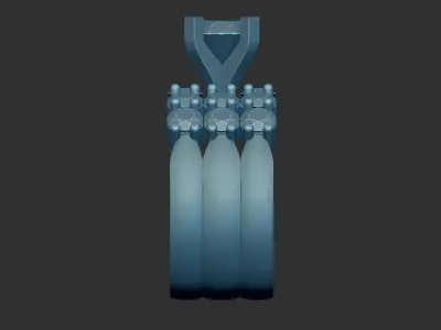 Triple Band Diamond or Gemstone Cocktail Ring 3d Model 3D print model