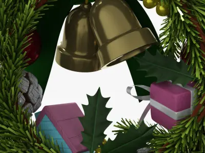 Wreath for Christmas Low-poly 3D model