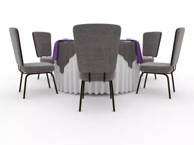 Banquet Table and Chair 148 3D model