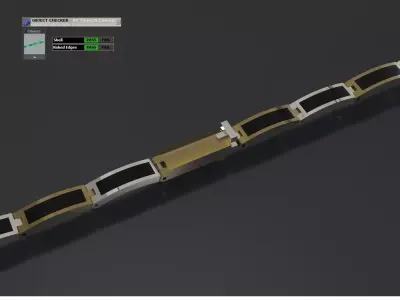 Wide Link Bracelet STL 3D 3DM model bg0064 3D print model