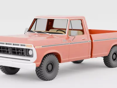 Pickup Truck Ford f-150 1977 3D model