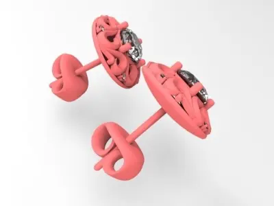 Braided earrings 3D print model