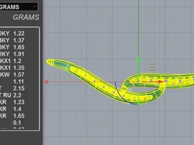 Wave Diamond Pendant Necklace 3D print model