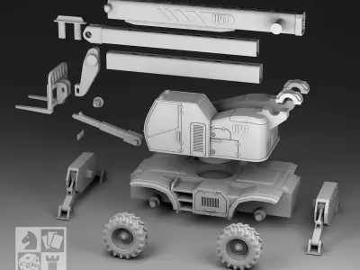 telescopic loader 3D print model