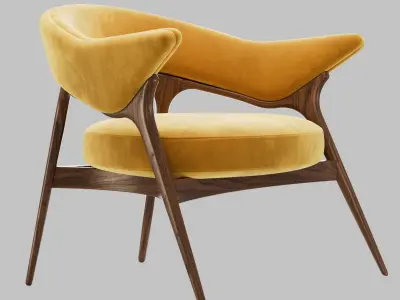Andorinha Yellow Modern Contemporary Armchair by Alma de Luce 3D model