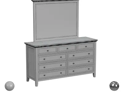 Brighton Mirror And Dresser 3D model