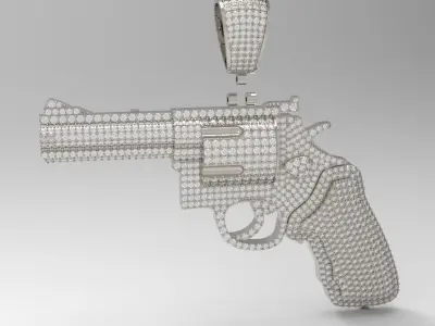 Diamond colt revolve Gun pendant 3D print model